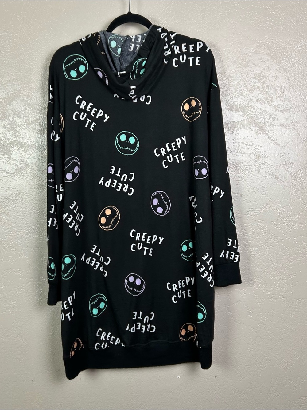 Choose 5 for $30 Disney Black 'Creepy Cute' Hooded Nightshirt with Pastel Faces - Picture 5 of 16